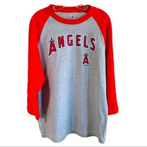 MAJESTIC Los Angeles Angels Raglan Baseball Tee
